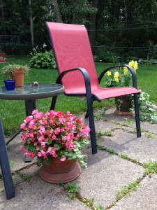 Flower pots on a patio