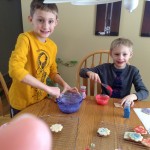 Decorating cookies with my two favorite boys!